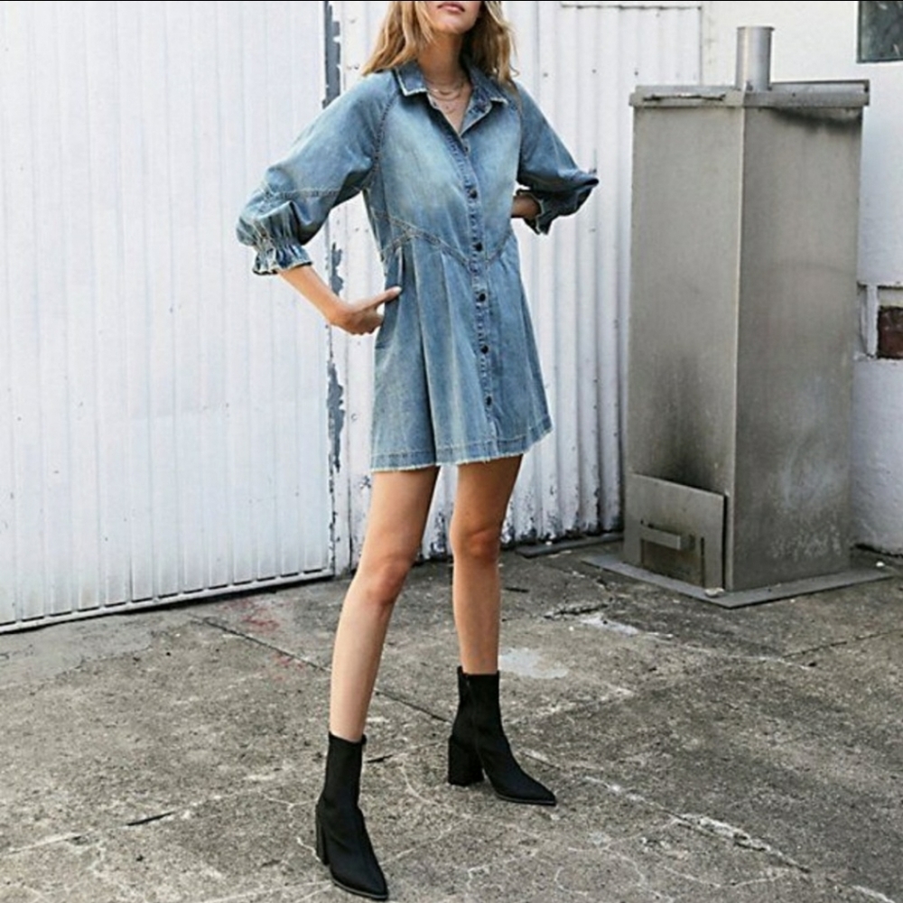 Free People Hannah Denim Mini Dress